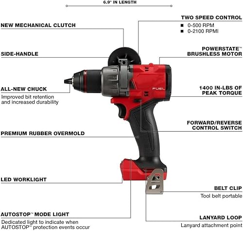 Miniatura 2 de 2904-20 para Milwaukee FUEL 18V 12 "Taladro de martillo sin escobillas inalámbrico M18 Driver