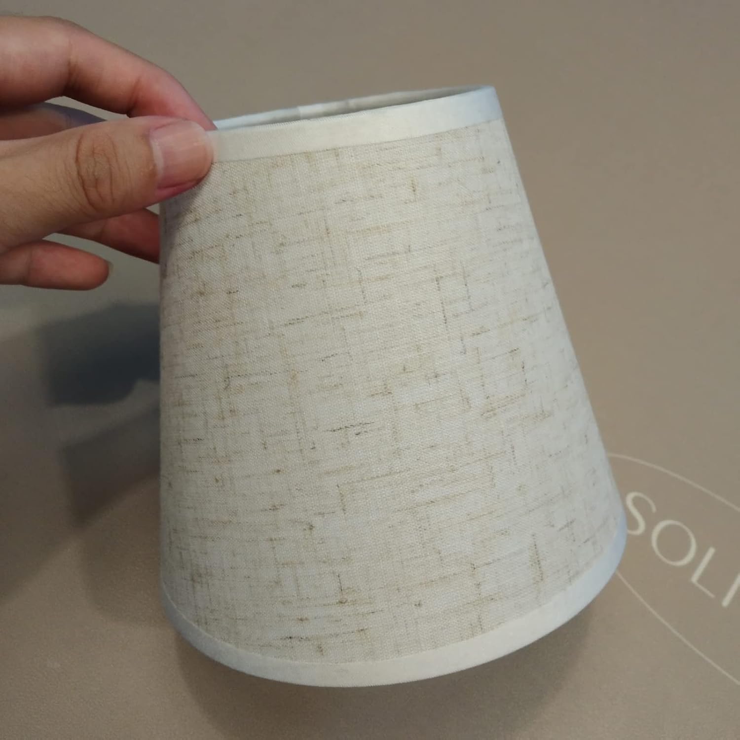 6 Pcs Small Lamp Shades, 3.5x5.2x5.5 inch Natural Linen Hand Crafted Clip on Shades Barrel Fabric Lampshade for E14 Bulb for Table Lamp and Floor Light Candelabra Bulbs Wall Lamp