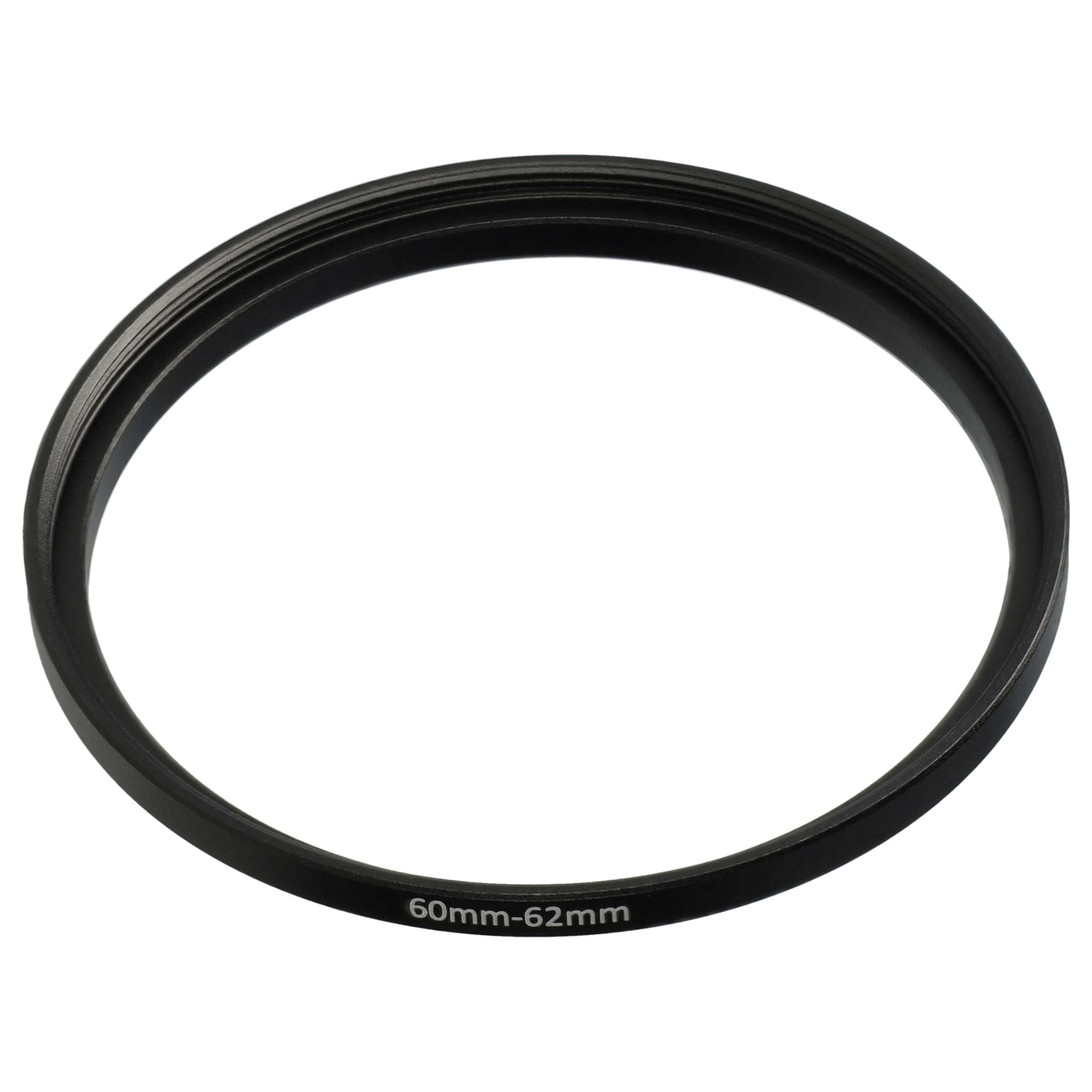 vhbw Adapter pierścieniowy Step-Up od 60 mm do 62 mm do obiektywu aparatu - adapter filtra, metal, czarny