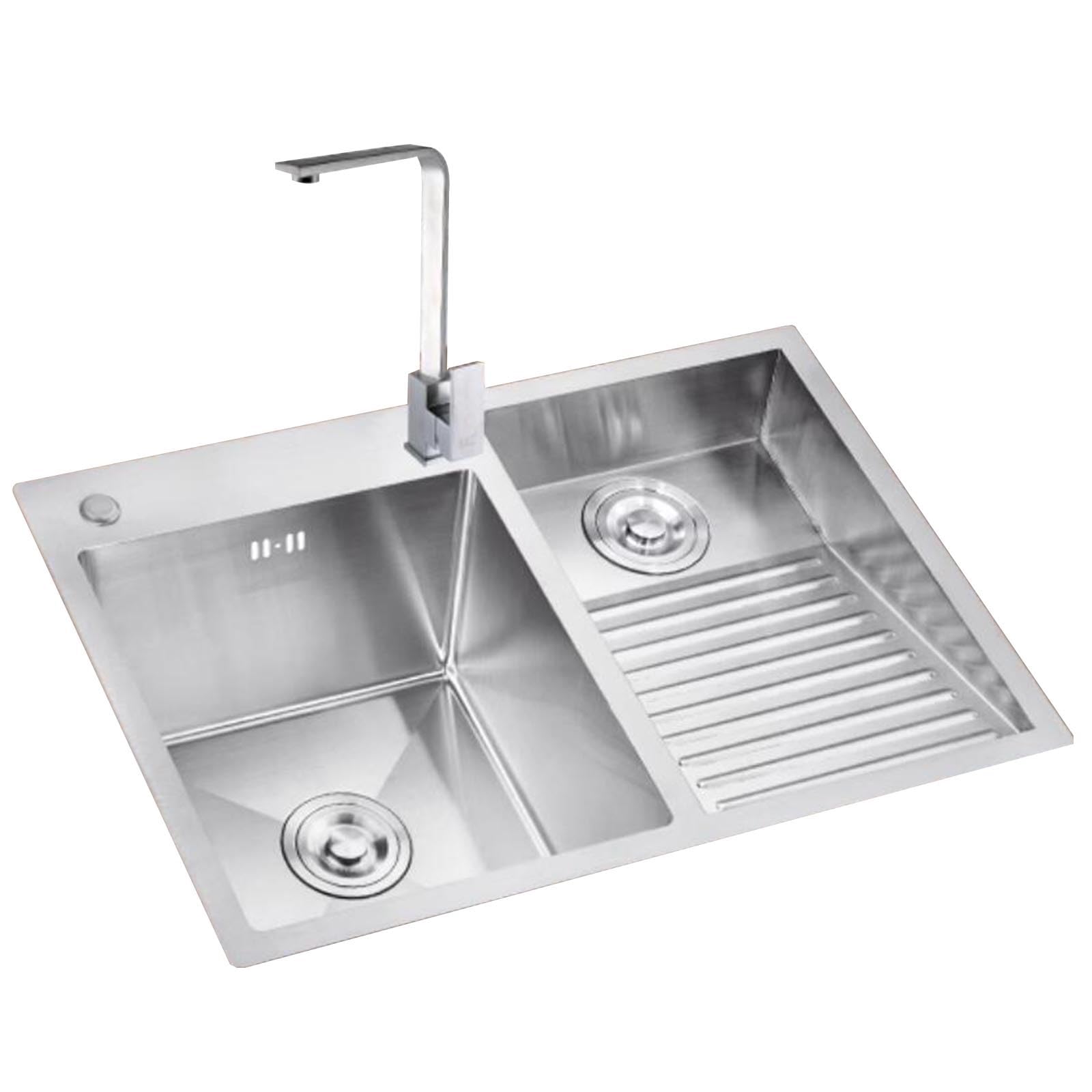 ZQFHSX Laundry Sink Stainless Steel Washboard Above-Counter Basin with Faucet for Outdoor Household Bathroom