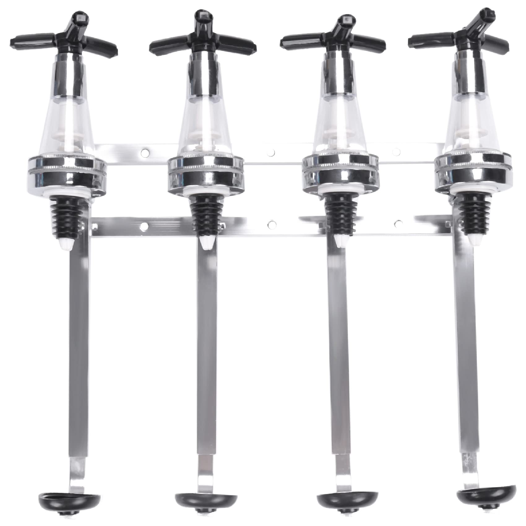CTRLZS 4 Bottle Stand Optic Dispenser Drinks Wine Spirits Steel Bar Butler Wall Mounted