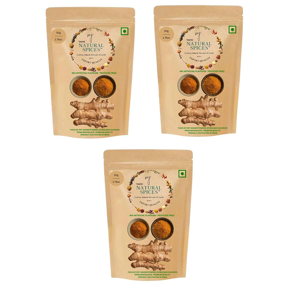 MJ TASTE NATURAL Ginger Powder | Gourmet, Aromatic & Fresh | Pure Ground Ginger Root for Cooking, Baking, Herbal Teas, and Marinades | Reusable Jar with Seasoning Cap for Freshness, Pack of 3-image-16