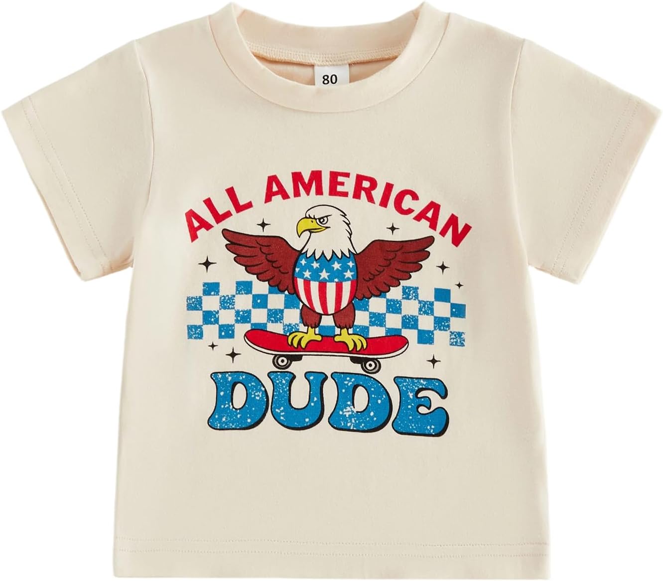 Toddler Boy 4th of July Outfit Funny Short Sleeve America Flag Star Baby Red White Blue Shirt Tops