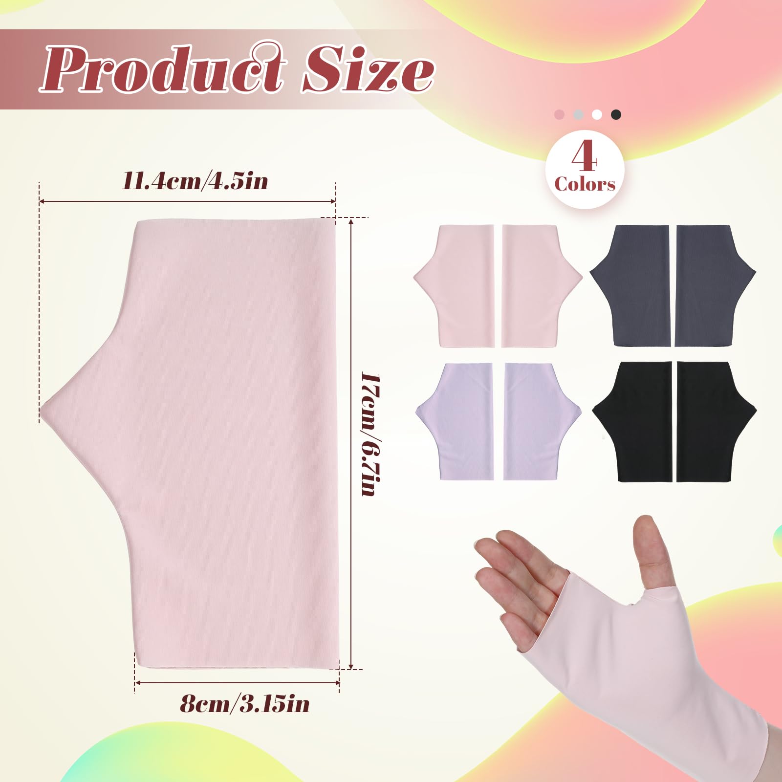 4 pary rękawiczek bez palców damskie, Sunblock, rękawiczki chroniące przed promieniowaniem UV, do paznokci, bez palców, na lato, do jazdy na rowerze, jazdy samochodem, wędkowania, fitnessu