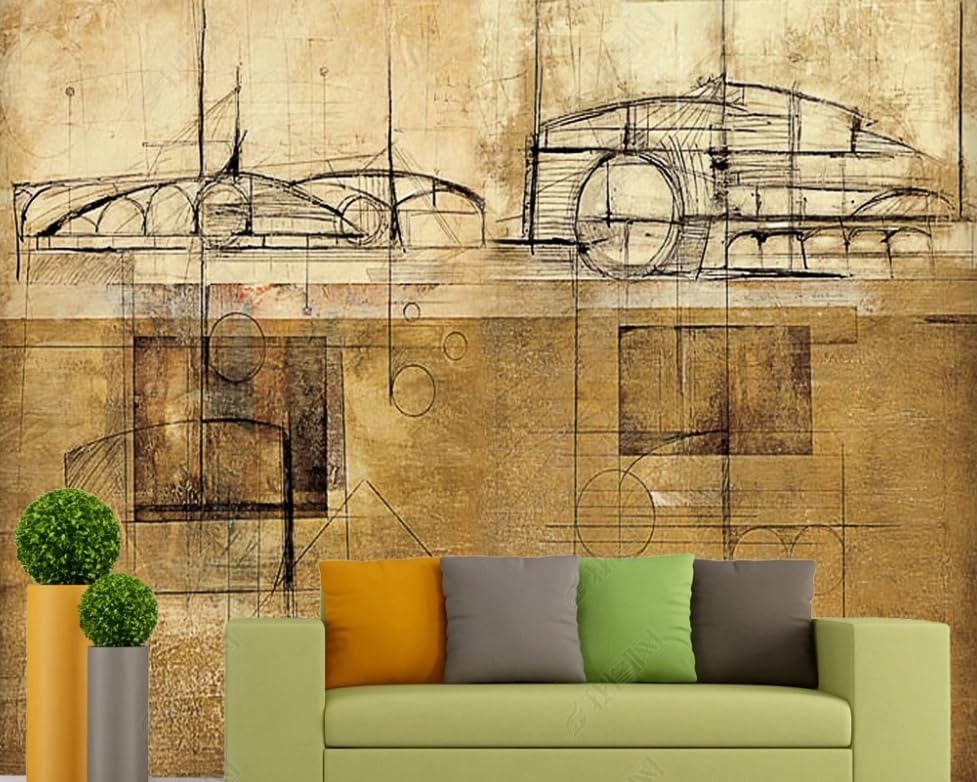 Poster geant mural voiture abstraite papier peint haut de gamme