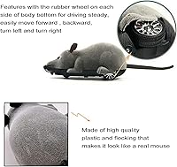 Vista 4 de Greatstar - Juguete interactivo para gatos con movimiento automático, electrónico, inalámbrico, falso, rata, juguete para mascotas, rueda