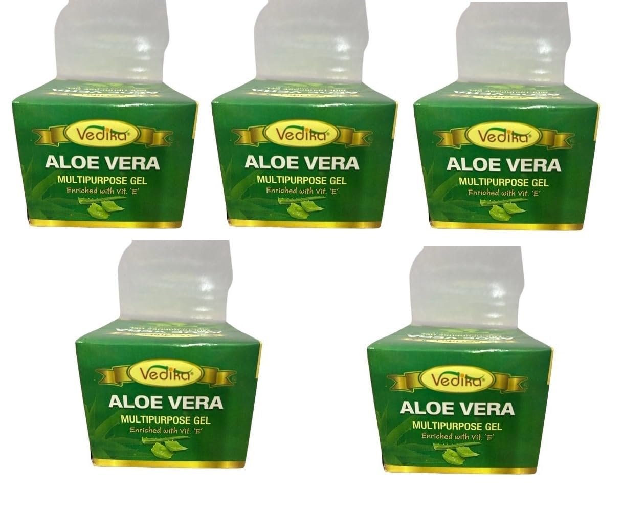 Vedika Aloe Vera Multipurpose Gel (Pack of 5) – Natural, Soothing, and Hydrating Gel for Skin and Hair Care