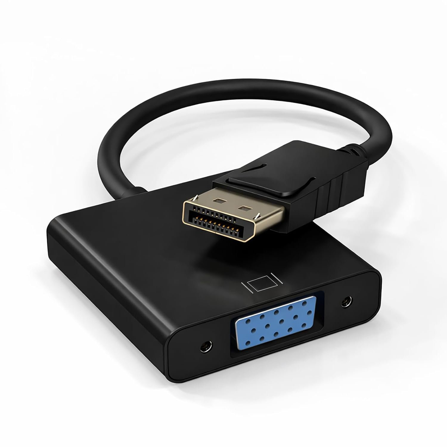 Cyberguys! DisplayPort (DP) to VGA Cable Adapter – 1080P DP Male to VGA Female Converter for Monitor Projector HDTV – Gold-Plated, Secure-Latch Display Port Connector – 1 Pack for Laptop PC Desktop