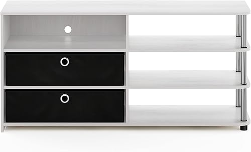 Miniatura 68 de Furinno - Soporte Brahms para TV de hasta 45 pulgadas con estantes y espacio de almacenamiento, color espresso / negro Espresso / negro,Roble