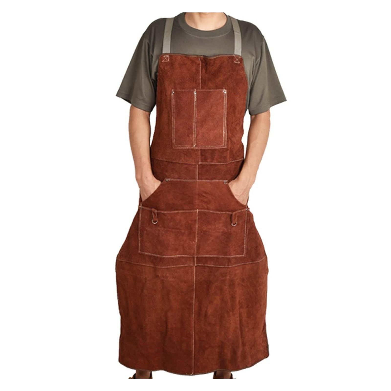 Tablier de travail du cuir for soudure et bois, idéal for la cuisson Charpentier, menuisier