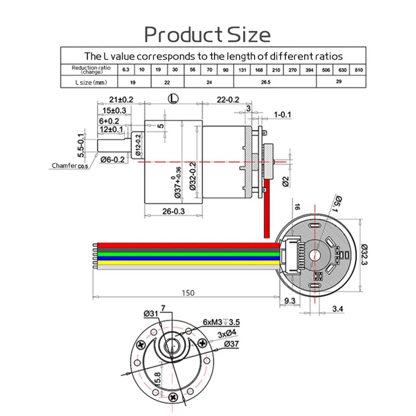 JGB37-520 Enkoder holowy miniaturowy silnik z przekładnią prądu stałego 6 V 12 V do przodu i do tyłu 6 obr./min ~ 1590 obr./min z pomiarem prędkości (silnik wspornika 38 obr./min_12 V)