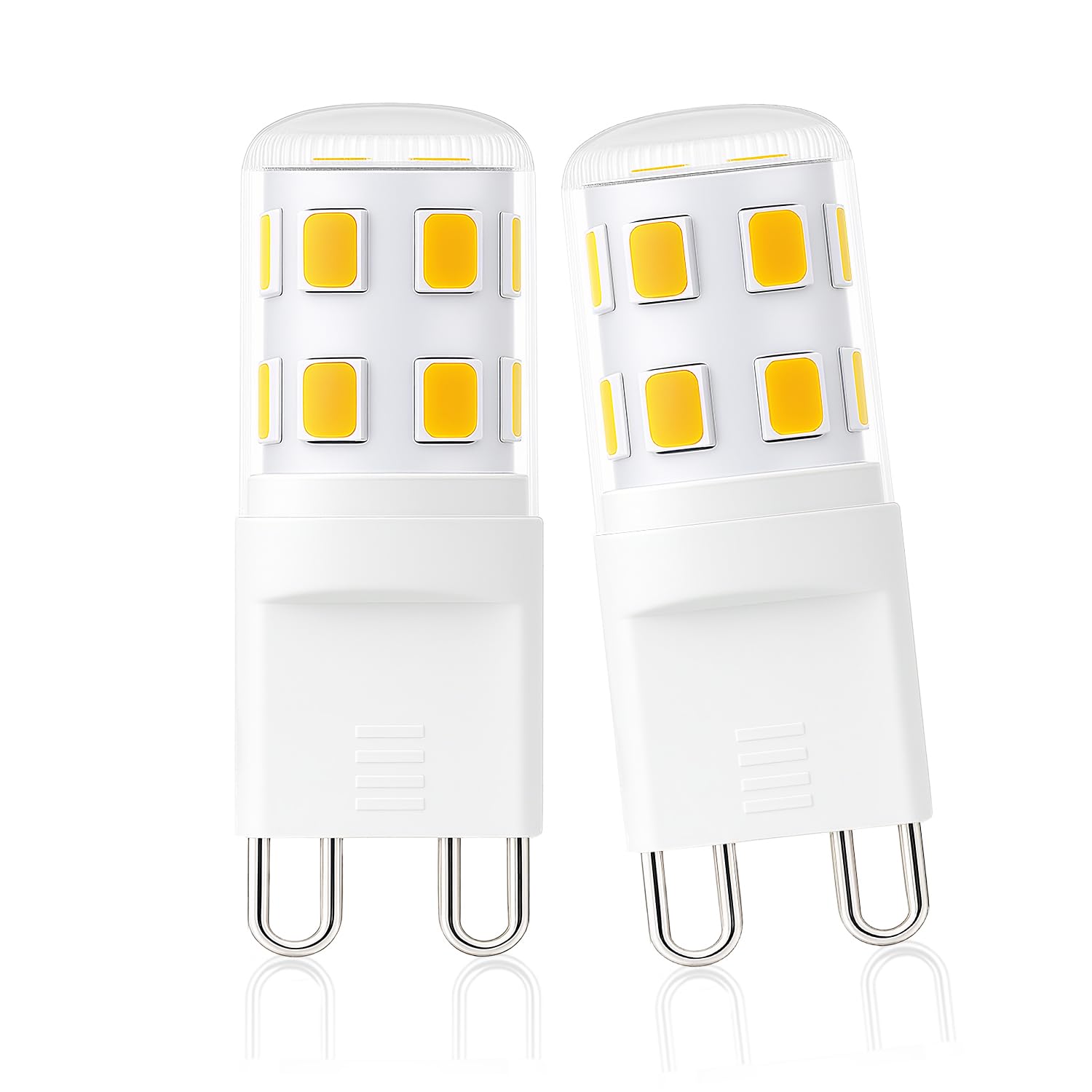 Cinsenten G9 LED Bulbs Warm White 3000K 2W G9 Light Bulbs 20W 28W Halogen Bulb Equivalent Not-Dimmable Gu9 Bulbs AC220-240V Pack of 2