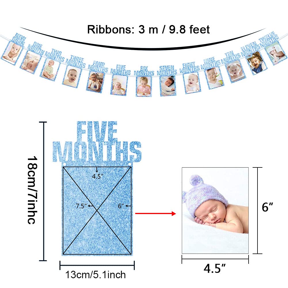 Set Decorazioni 1° Compleanno Bimba Rosa – Banner Mesi 1-12 Con Cartelli, Nastro E Ago Per Foto Ricordo
