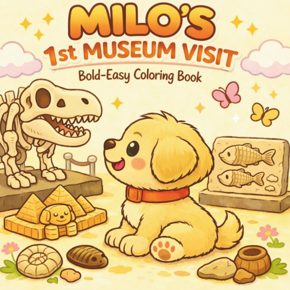 MILO'S FIRST MUSEUM VISIT: A Bold and Easy Kawaii Coloring Book for Kids and Toddlers (Little Milo’s Big Adventures)