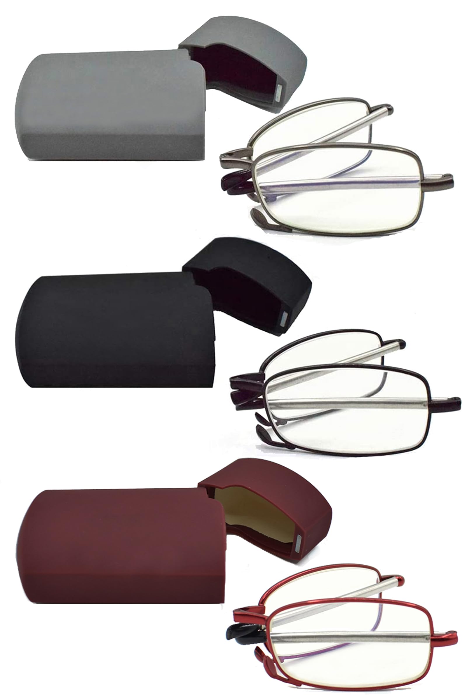 2 Pairs Blue Light Blocking UV Protection Compact Foldable Unisex Reading Glasses Reading Glasses Included