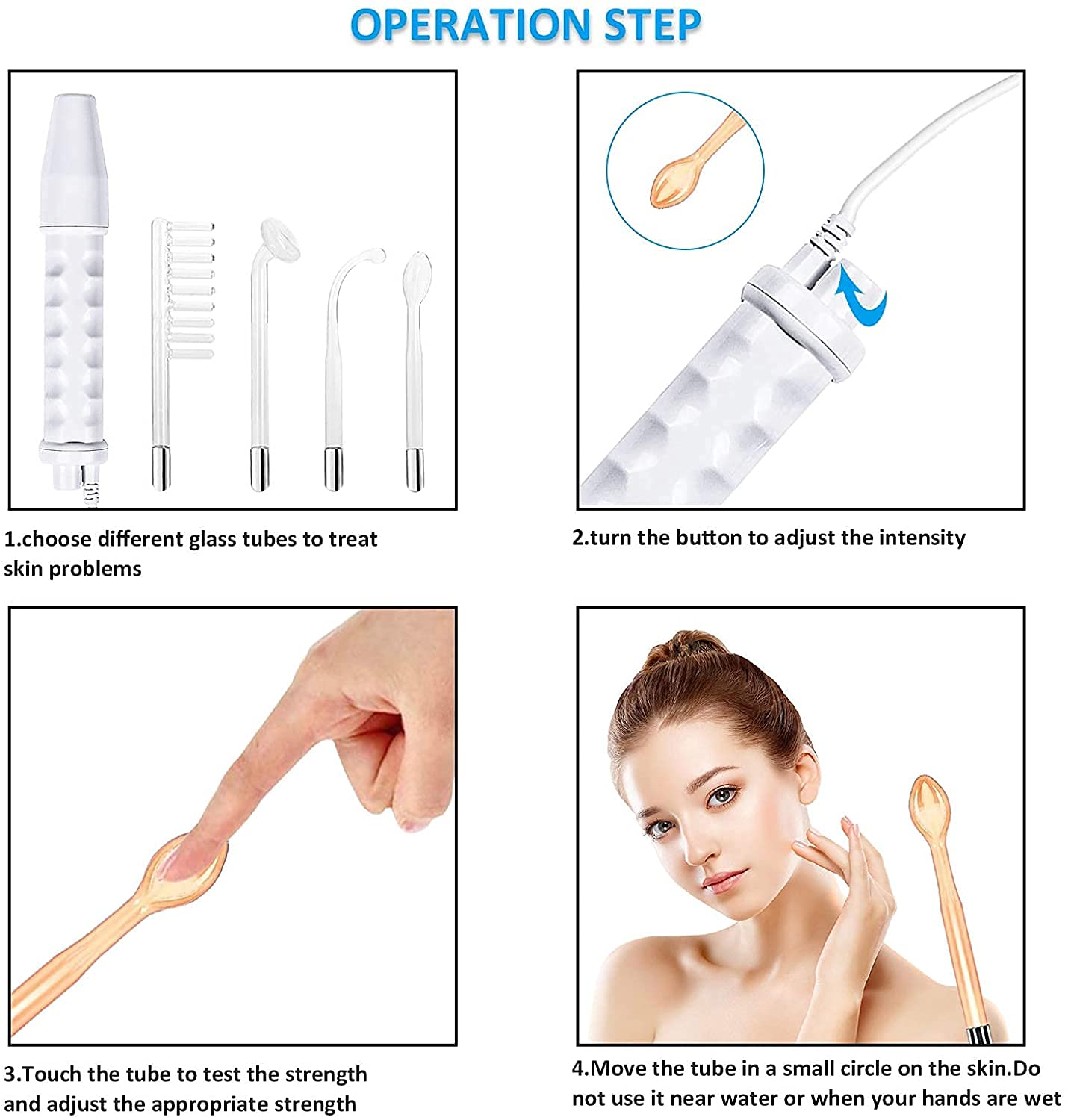 High Frequency Facial Wand, Portable High Frequency Facial Machine, Facial Beauty Machine for Skin Tightning : Beauty & Personal Care