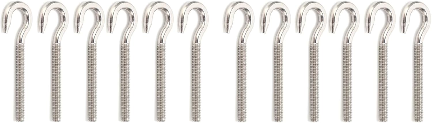 20Pcs Eye Screw, 304 Stainless Steel Open Hook Eye Bolt Hook Eye Screw Open Eye Bolt Eye Screw Pen for Hanging Objects