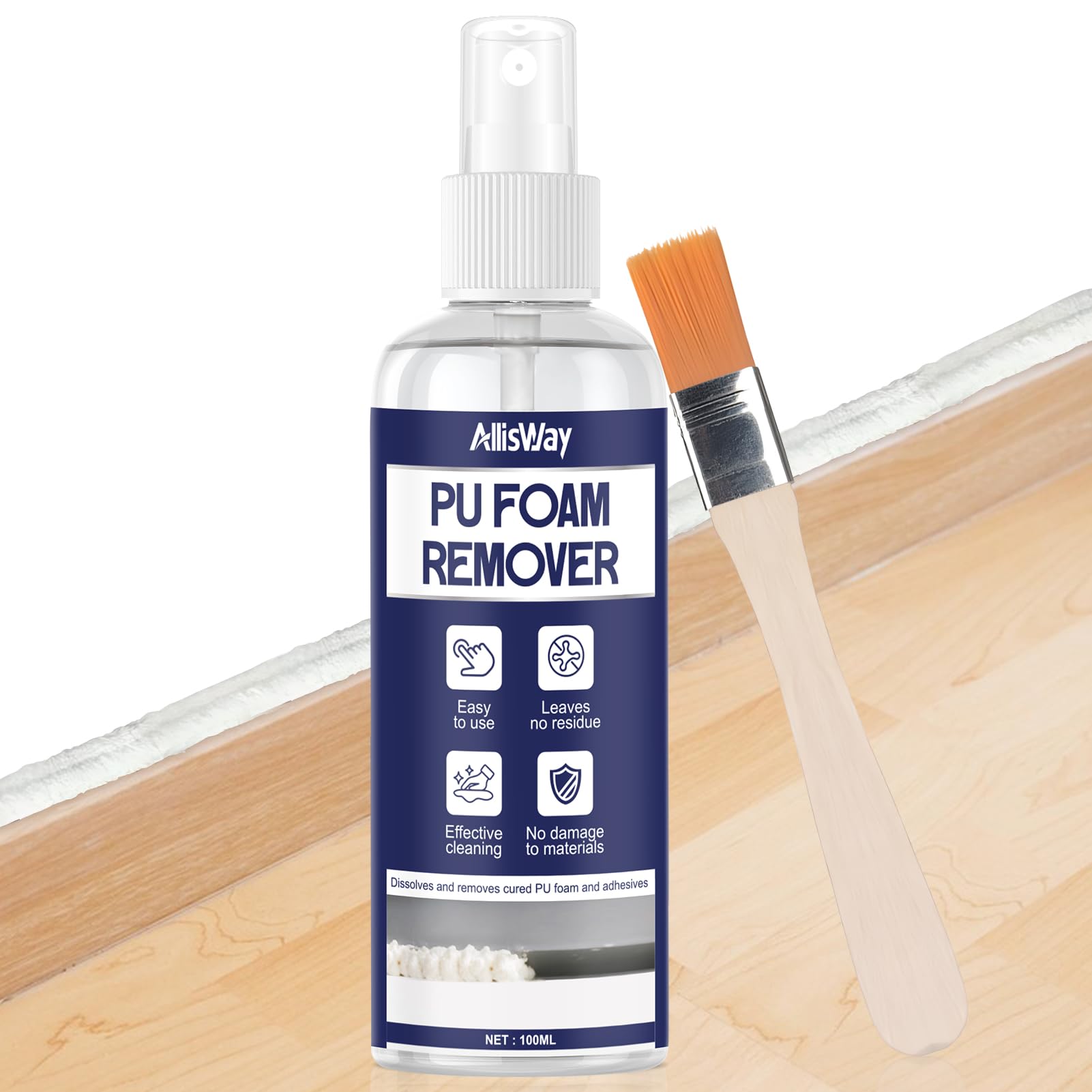 Poliuretano Espanso Schiuma, Pulitore Schiuma Poliuretanica, Solvente per Schiuma Poliuretanica Rimuove Poliuretano Espanso Superfici di Vari Oggetti, 100ml