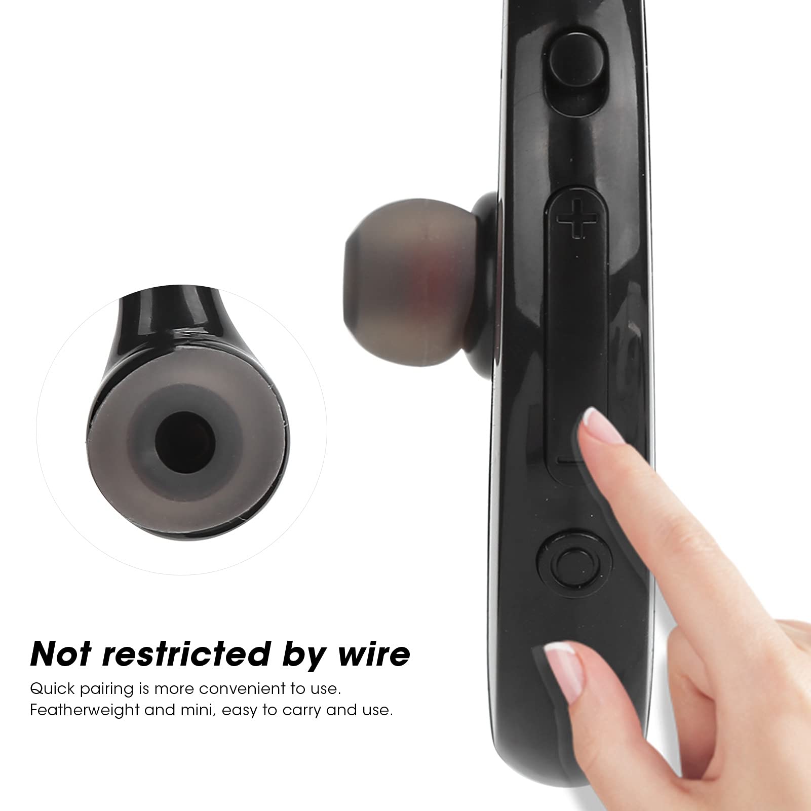 Goshyda Écouteurs sans Fil, Bluetooth 5.0 Rotation à 180 Degrés Réduction du Bruit Oreille Unique Casque D'écoute pour Affaires Parler Sports