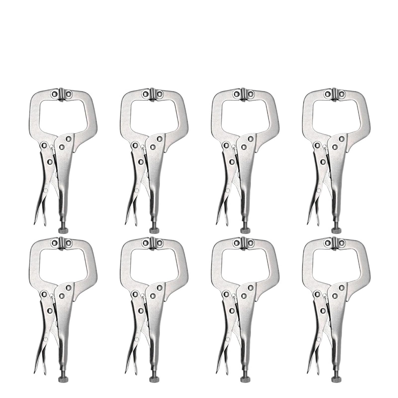 Alicates de bloqueo en forma de C Abrazaderas de sujeción en forma de C for soldadura de acero al carbono, multifuncionales, con agarre y bloqueo, herramienta manual de carpintería, 1-5 unidades(8PCS)