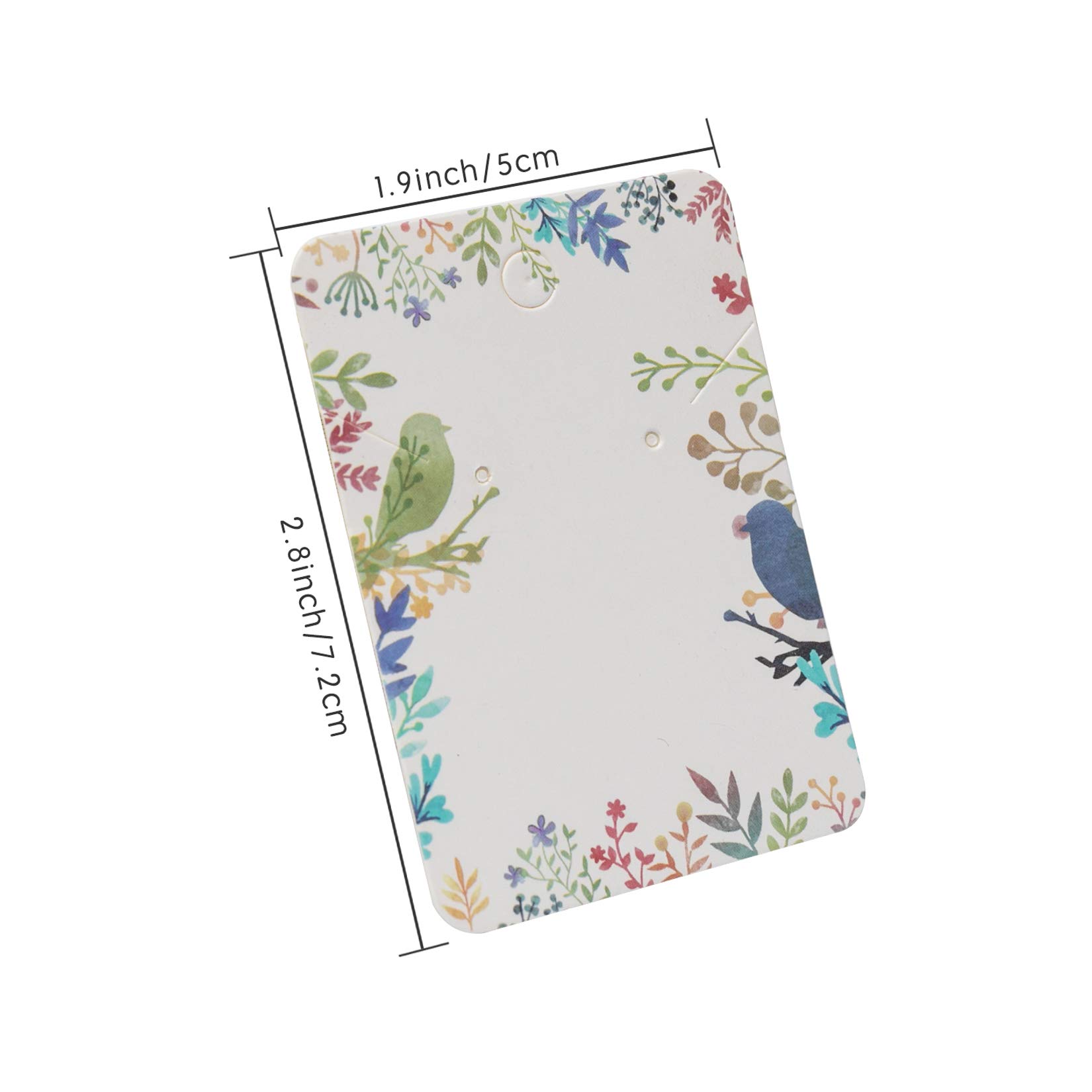 Leaf Printing Necklace Cards with Bags Earring Cards Sets for Display Jewelry Display Hanging Card 2.8