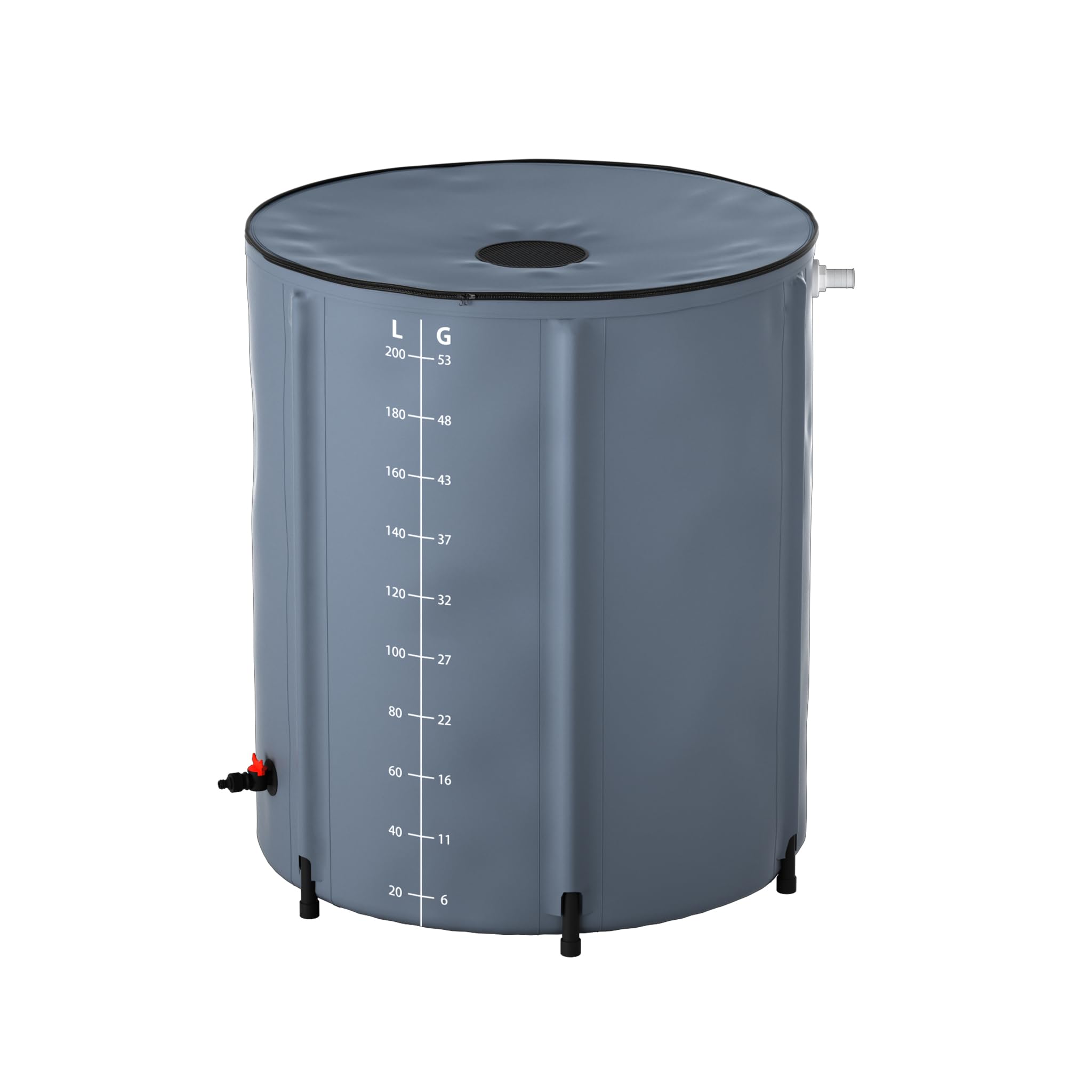 TATIVALO Faltbare Regentonne, Regenwassertank mit Deckel & Wasserhahn, Regenfass Garten wasserdicht, UV-beständig, PVC Regenwasserbehälter für Garten, Balkon & Camping