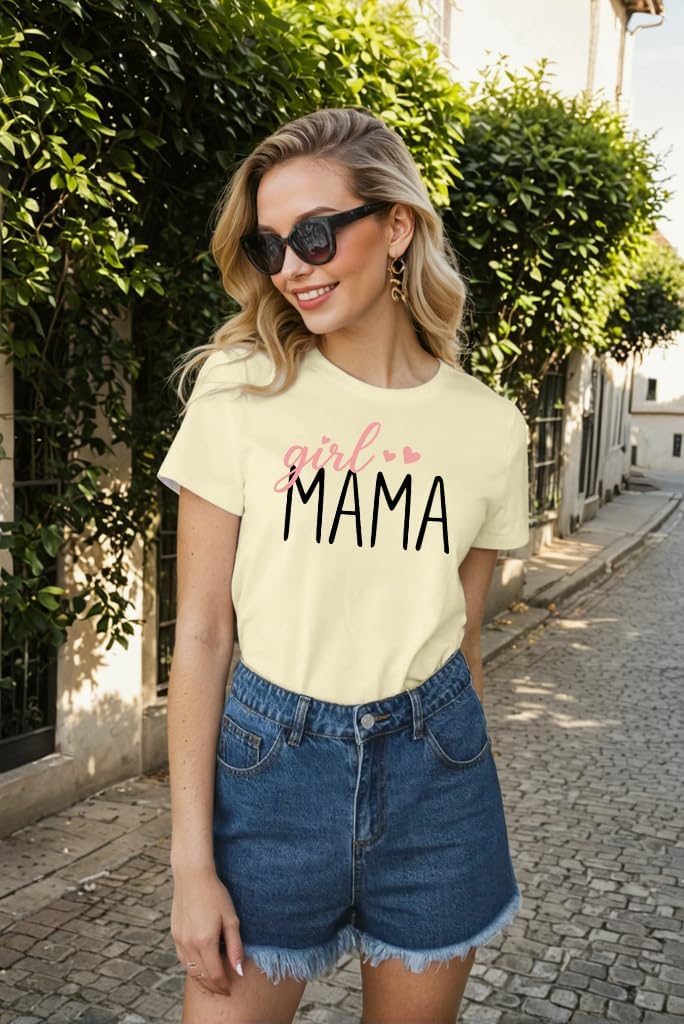 Mama Shirts for Women Girl Mom Shirt in My Girl Mom Era Mother Casual Graphic Short Sleeve Tops - Image 2