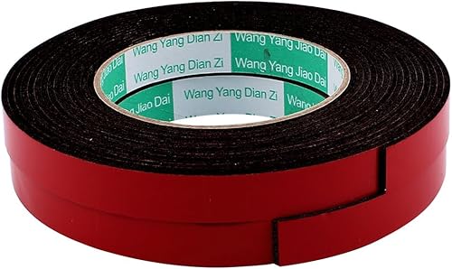 IIVVERR 2 Pcs 1.5CM Width 5M Length 2MM Thick Dual Sided Sealing Shockproof Sponge Tape (2 Pcs 1.5CM Ancho 5M Longitud 2MM Grueso de doble cara