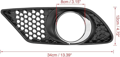 Miniatura 2 de X AUTOHAUX Cubierta de la lámpara de la parrilla de la luz antiniebla del lado izquierdo del parachoques delantero del coche A2048850353 para