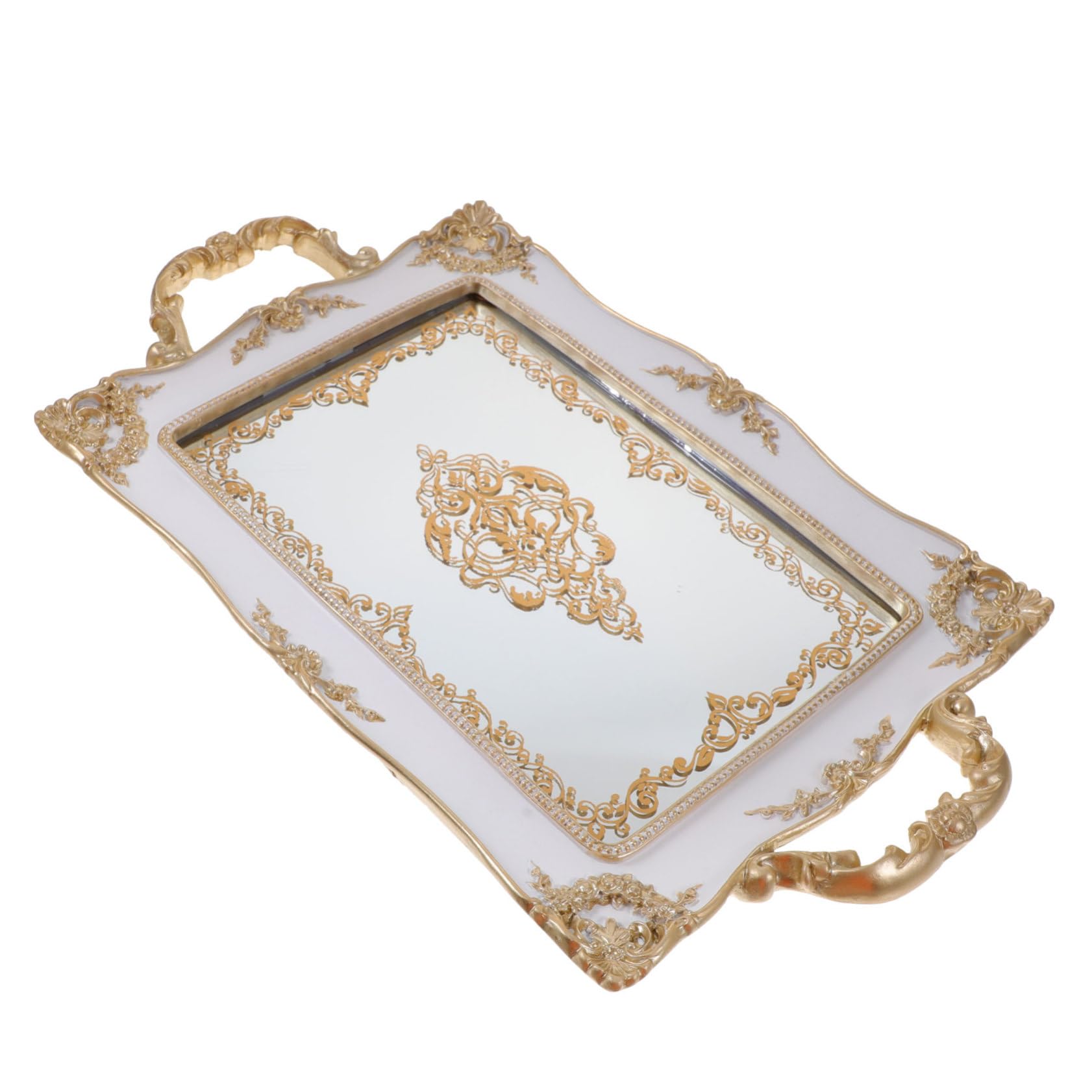 Plateau de bijoux miroir Healvian au style vintage chic pour coiffeuse