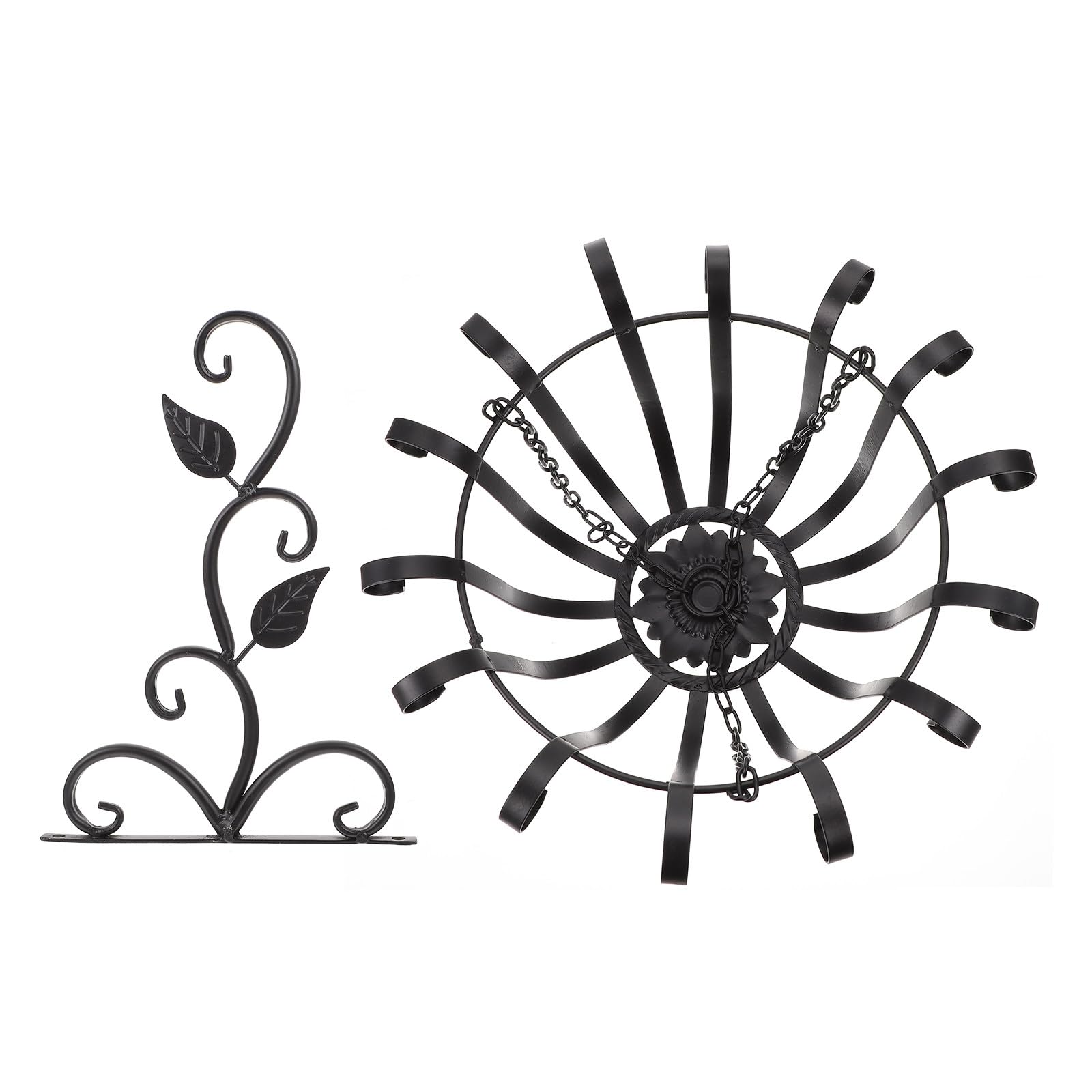 Luxshiny Fioriera da Giardino Sospesa in Metallo Ganci Rustici, Cesto di Fiori da Appendere al Muro per Cortile e Balcone, Set 1 Pezzo Verde