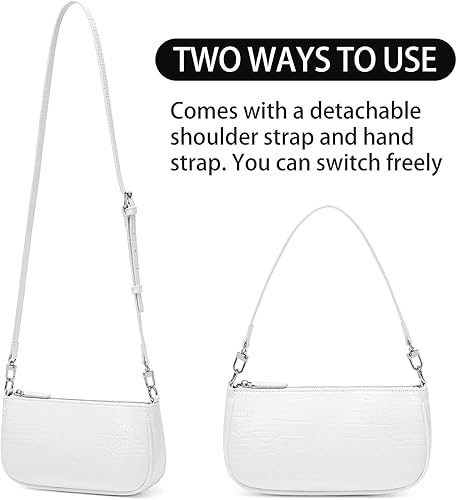 Miniatura 6 de Bolso de hombro pequeño para mujer bolso de mano cruzado para mujer bolsos Y2k de los años 90 1a - Grande Blanco, A - Grande Beige, A - Grande