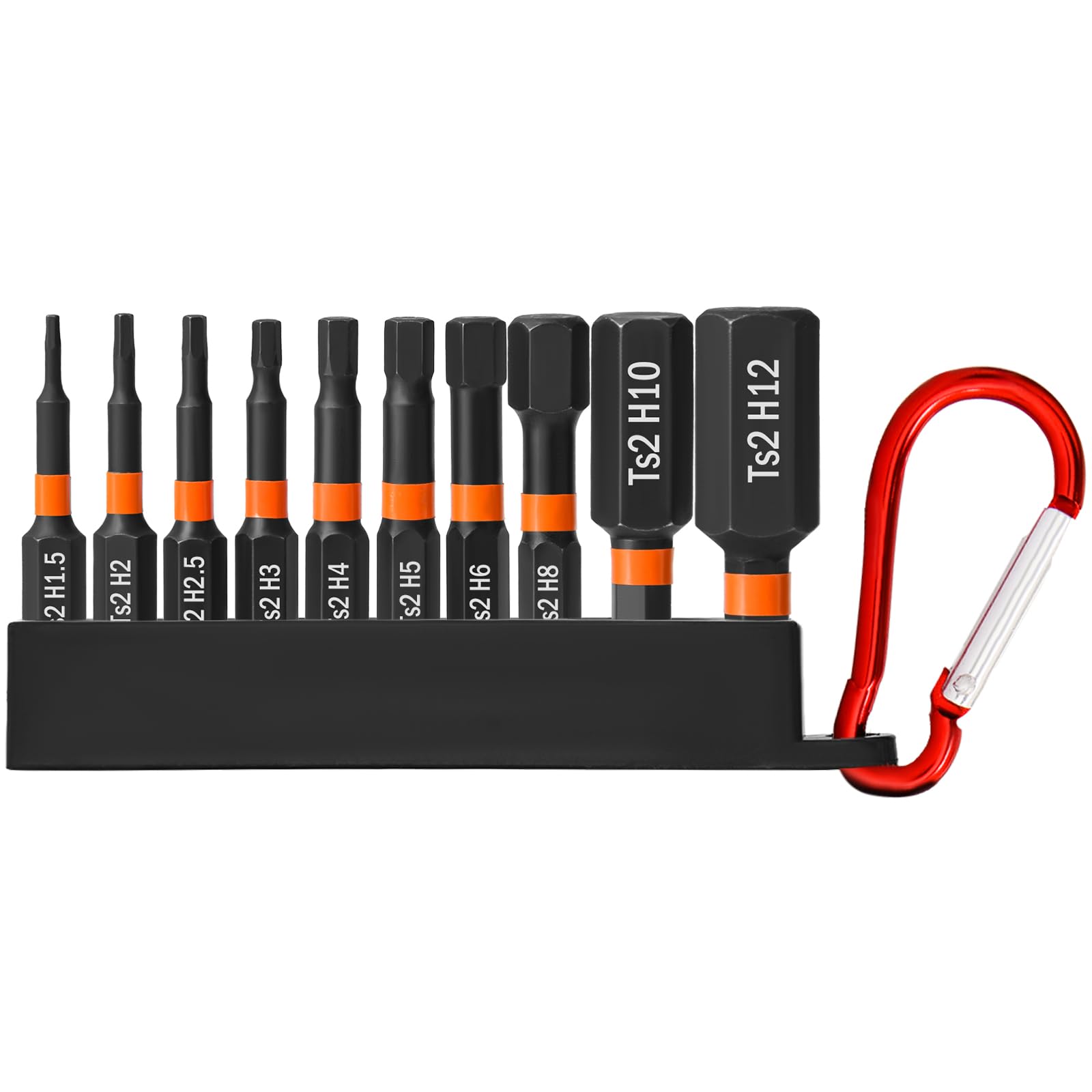 K Kwokker 10PCS Hex Allen Key Drill Bit Set, 50mm S2 Steel Metric Hex Head Allen Wrench Drill