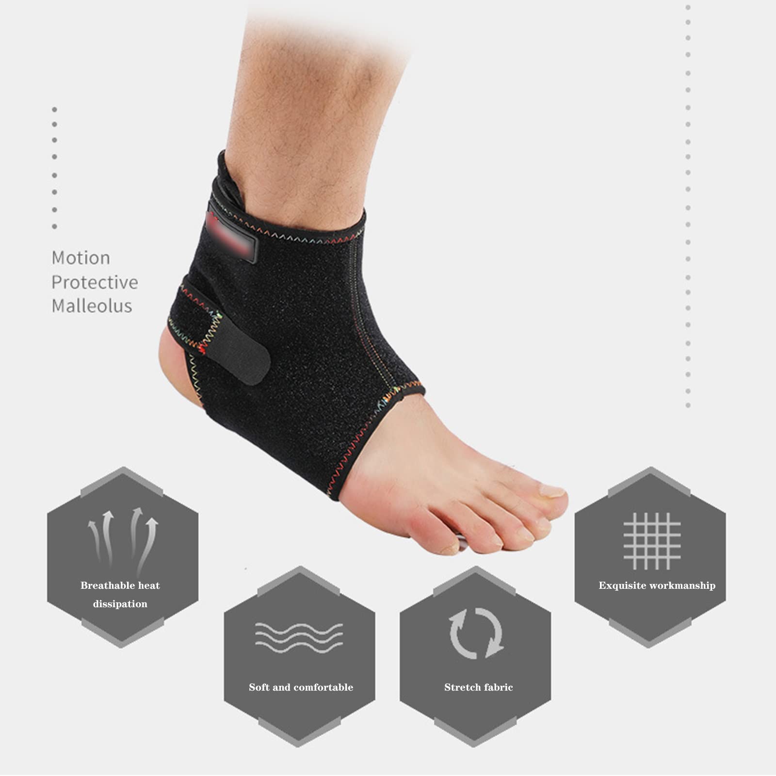 Tobillera de soporte de 2 unidades, resistente al agua, para natación, correr, buceo, envoltura de compresión para pies para hombres y mujeres, ideal para esguinces, tendinitis, soporte atlético
