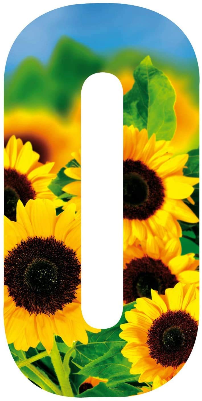 MONOGRAM Classic Signs x3 Wheelie Bin Number Sunflower 0