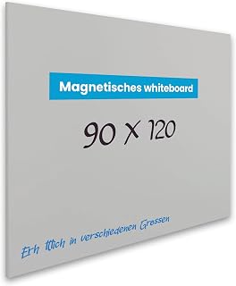 Vivol Magnetwand Whiteboard 90 x 120 cm Grau, whiteboard magnetisch, Magnettafel groß & Filz Pinnwand 2-in-1, magnetwand ohne Stifteablage für Büro, Schule & Home Office & Unterricht