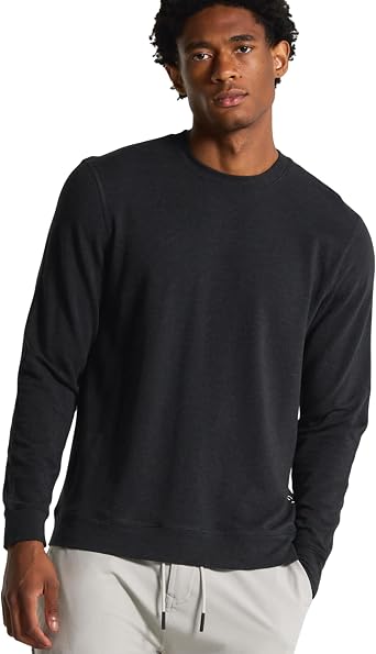 MUNICIPAL Mens Town Crew, Black Heather, X-Large