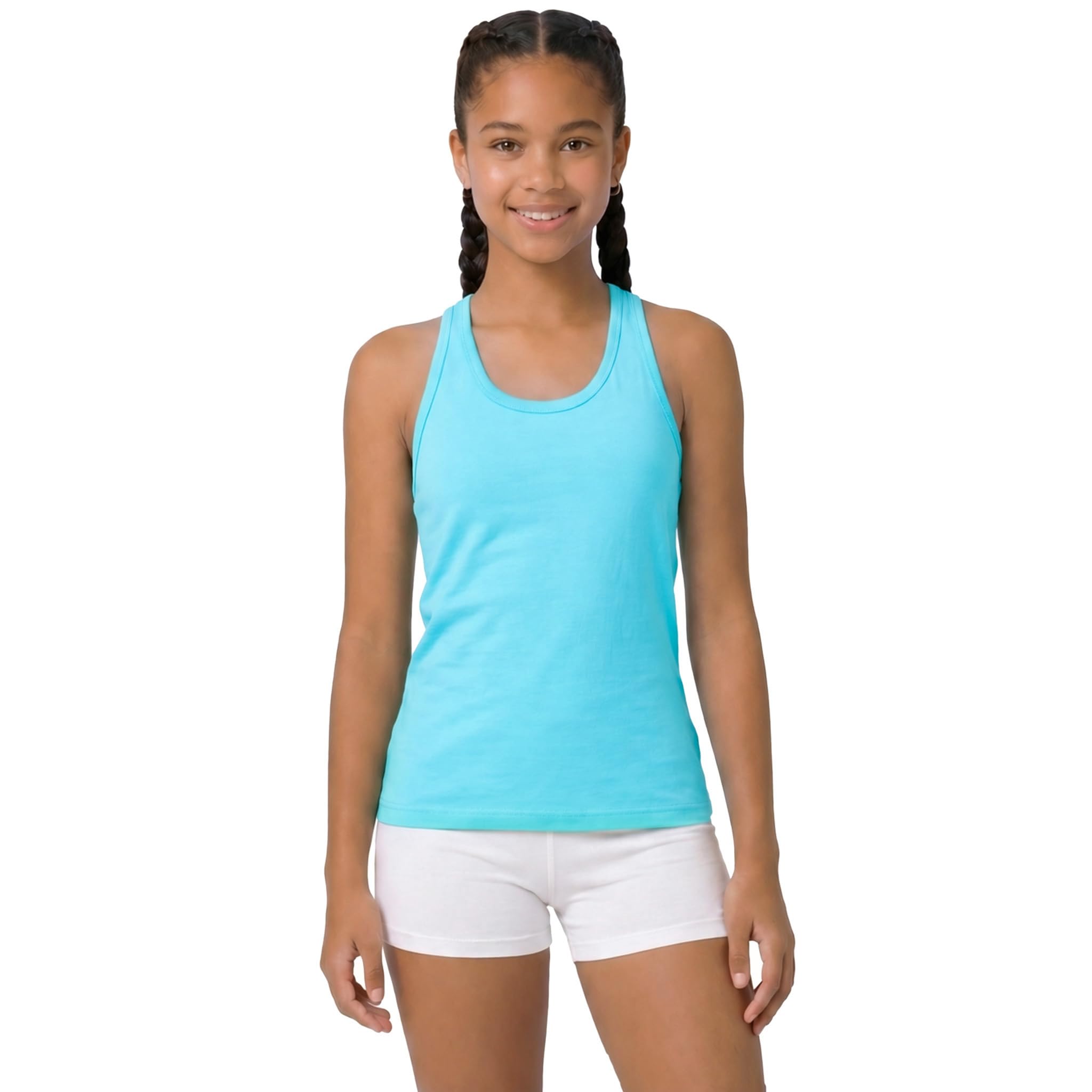 Lilax Girls' Racerback Tank Top 12 Turquoise