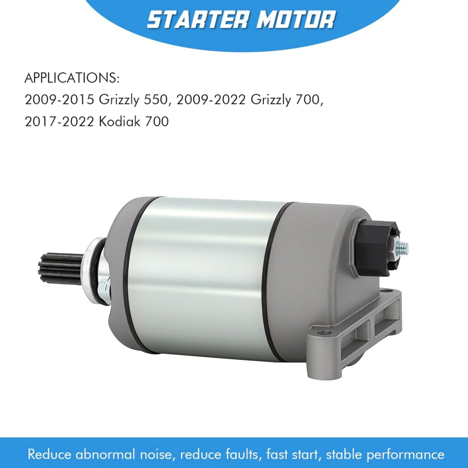Starter Motor Replacement for 28P-81890-00-00 High Torque for 2009-2019 Yamaha Grizzly 550 Kodiak 700 YFM550 YFM700