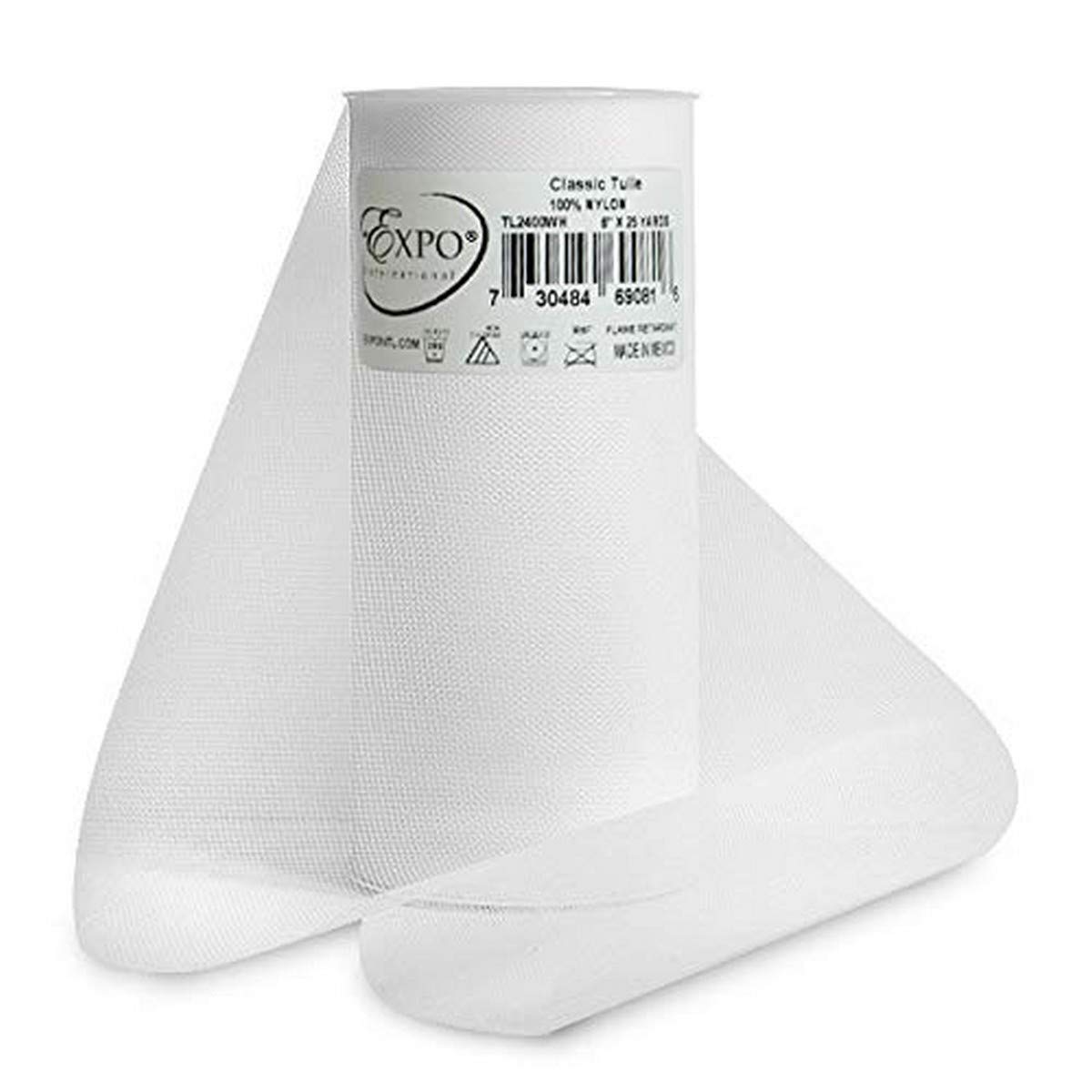 EXPO Classic Tulle, White, 6" x 25yd