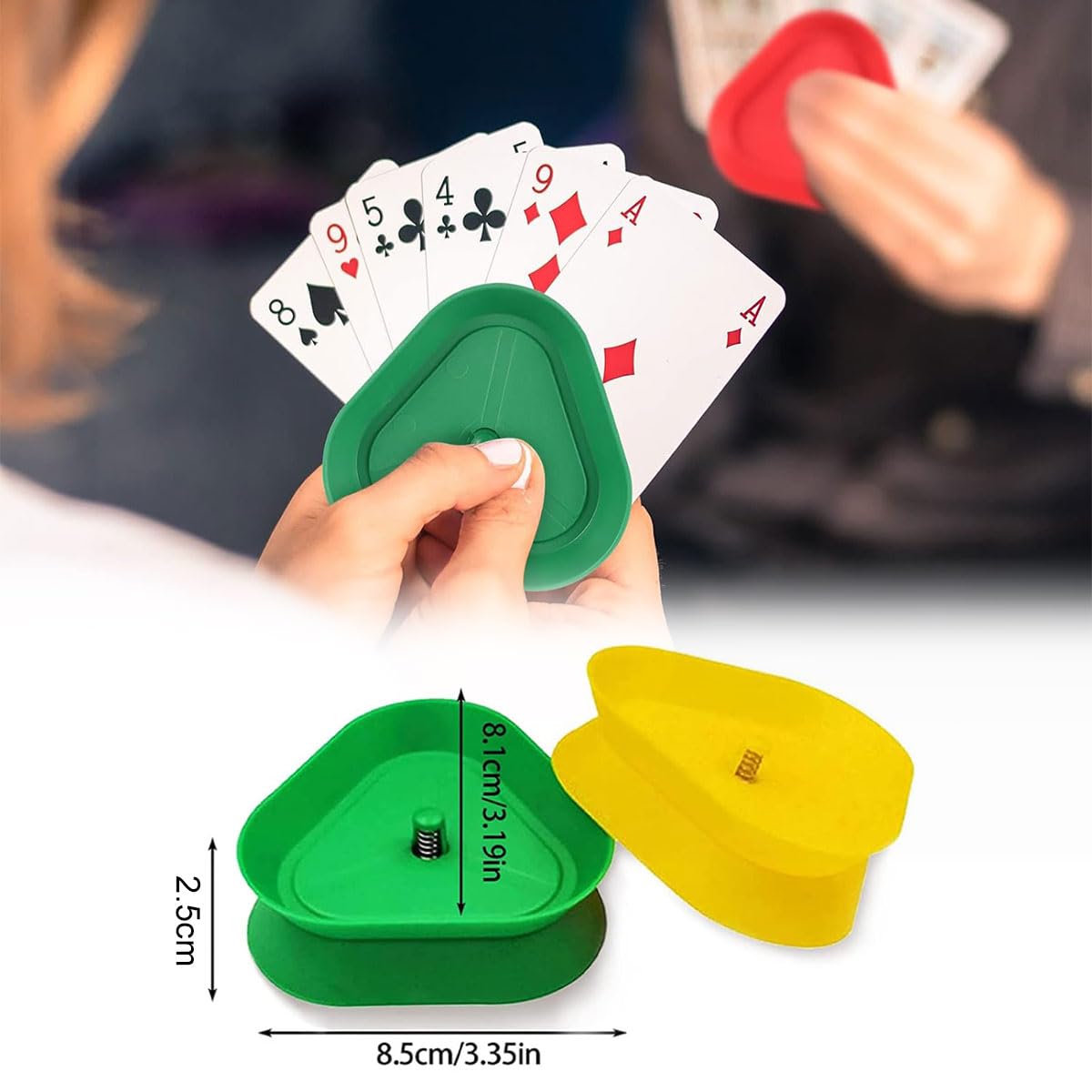 4 Porte-cartes à Jouer En Plastique - 8,6x8,2x2,5 Cm - Couleurs Vives - Pour Enfants, Adultes, Seniors