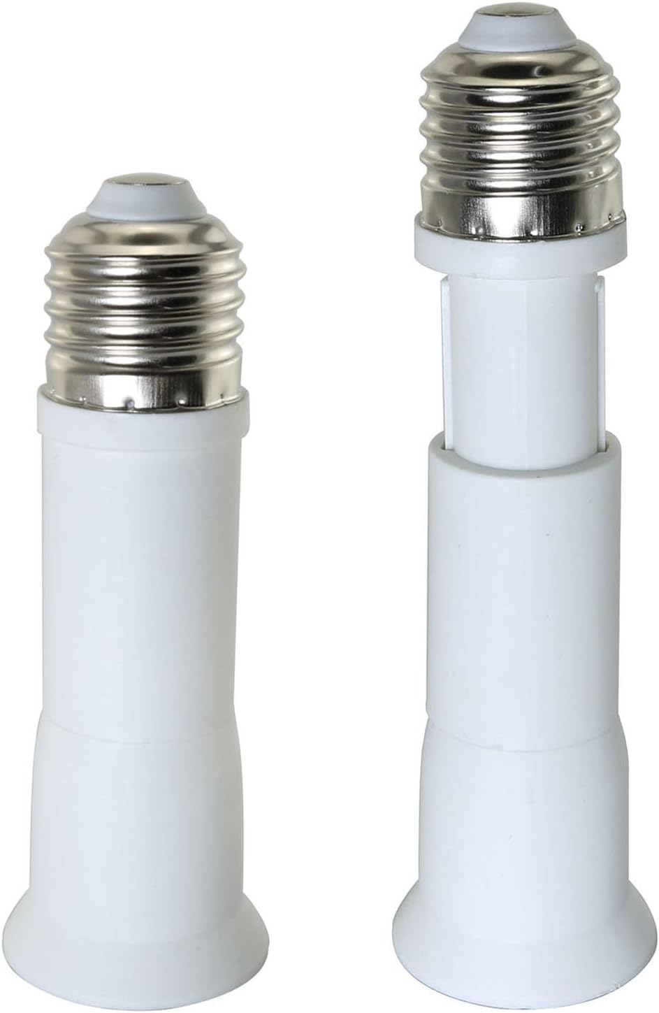 E26 to E27 Light Socket Extender 2PCS 66mm E26 to E27 Lamp Bulb Extension Screw Base Converter Adapter