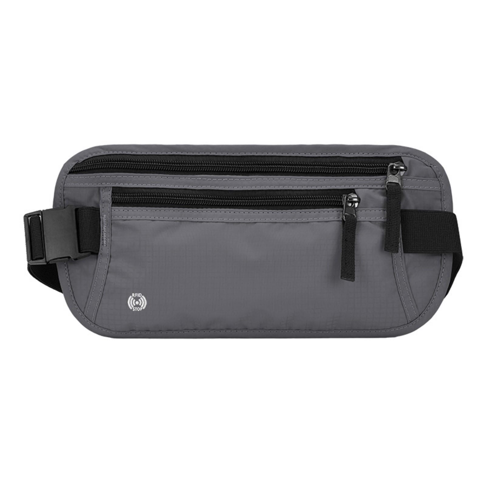 STYLEHEAVEN Water-Resistant Hidden Passport Holder Bag Multiple Pockets Contactless Blocking Money Belt Adjustable Elastic Strap Slim Travel Waist Pouch for Travelers, Outdoor, Dark Gray|Travel | Tra-image-33