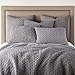 homthreads by Levtex Home - Rowan Quilt Set - King Quilt and Two King Shams - Diamond Quilted - Grey Crinkle - Reversible - Polyester