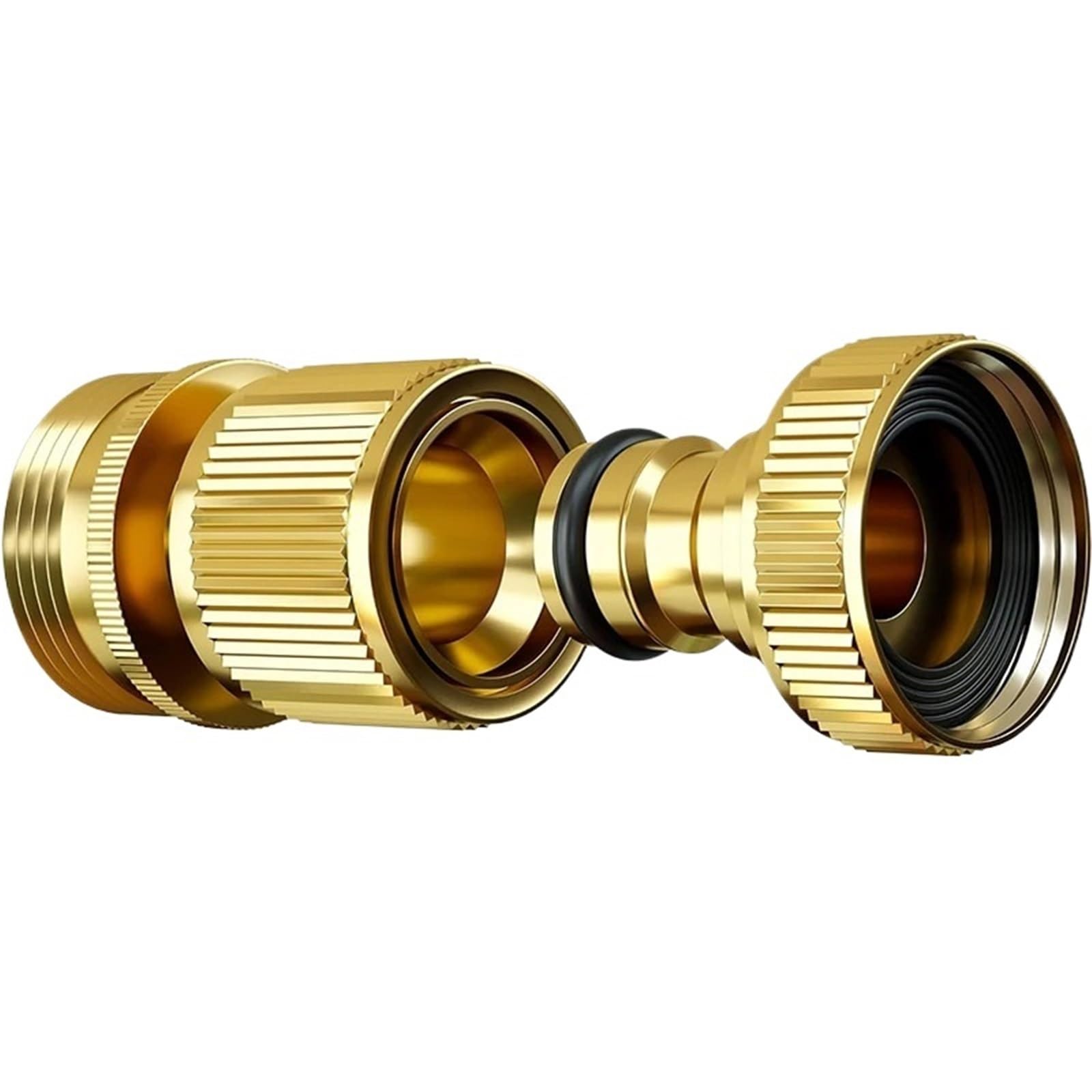 Brass Water Hose Quick Fittings Release Hose Connector Fit for 3/4" Gardening Hoses Garden Hose Quick Disconnect Set(1 Set ()) Barb Fittings
