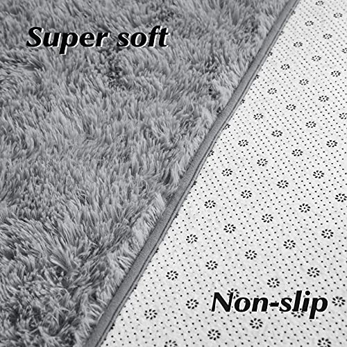 Espiraio Grey Shaggy Rugs For Bedroom Living Room, Super Soft Fluffy Fuzzy Area Rug For Kids Baby Nursery, Modern Indoor Plush Carpet For Home Decor, 4X5.9 Feet Floor Furry Rugs For Children Dorm Rug #TOP7