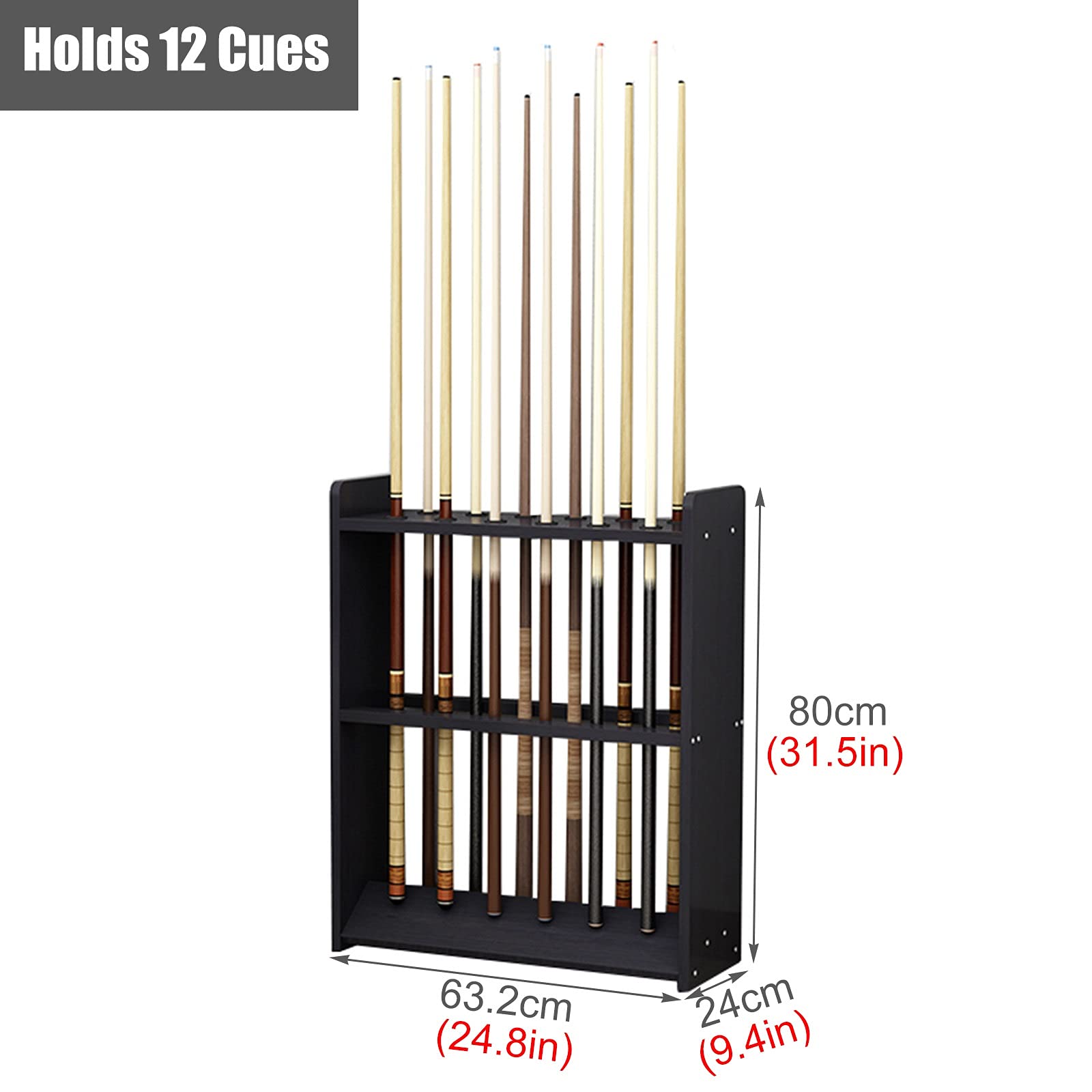 Portastecca da biliardo bianco resistente, organizer da pavimento per mazze, può contenere 12 stecche, elegante scaffale porta stecche da biliardo, design in legno resistente