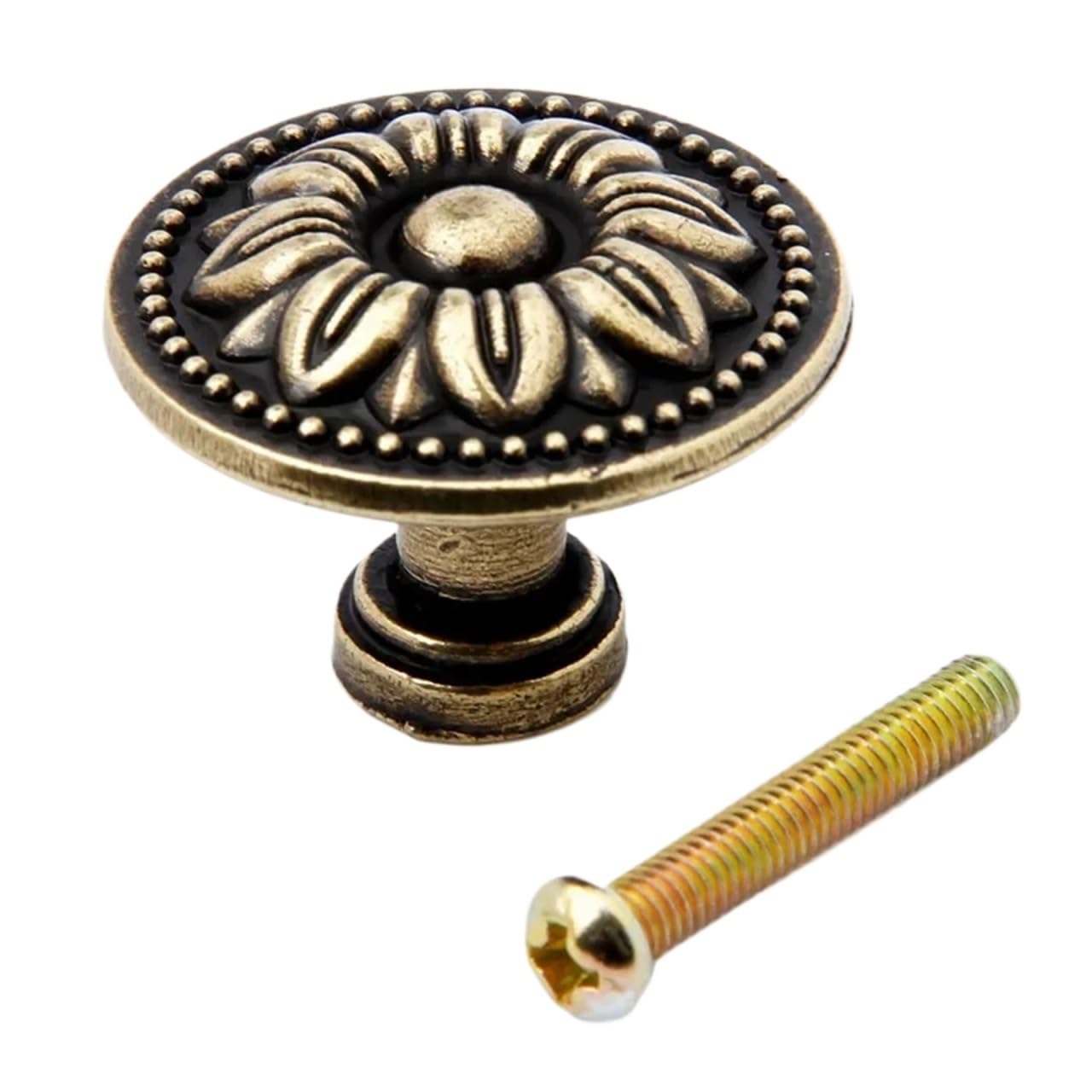 bogniga Handle Knob 12Pcs Single Hole Retro Drawer Pulls Knob Antique Bronze Furniture Knobs and Handles Kitchen Cabinets Cupboard Door Handle 32/36mm(Single Hole - 32mm)