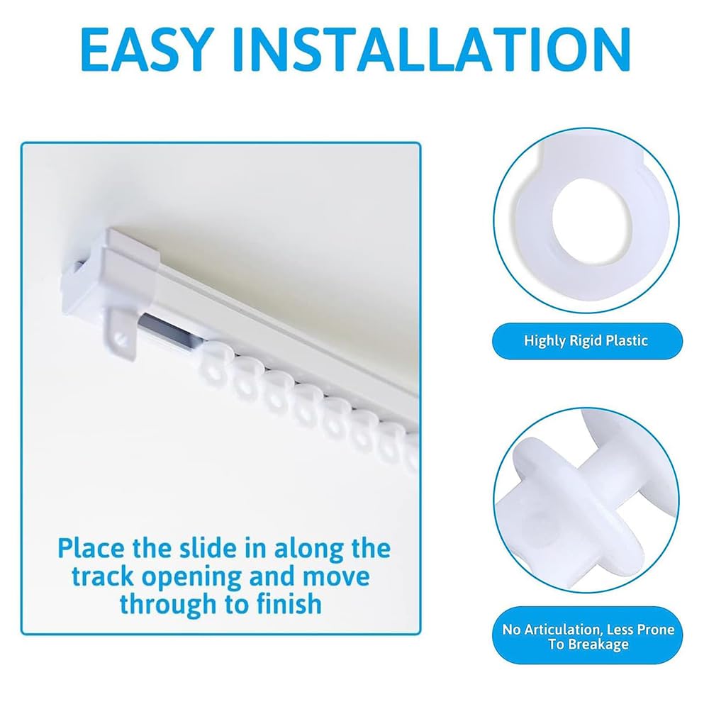 Curtain Glider Hooks 100 Pezzi Plastici per Tende Scorrevoli Accessori Binario