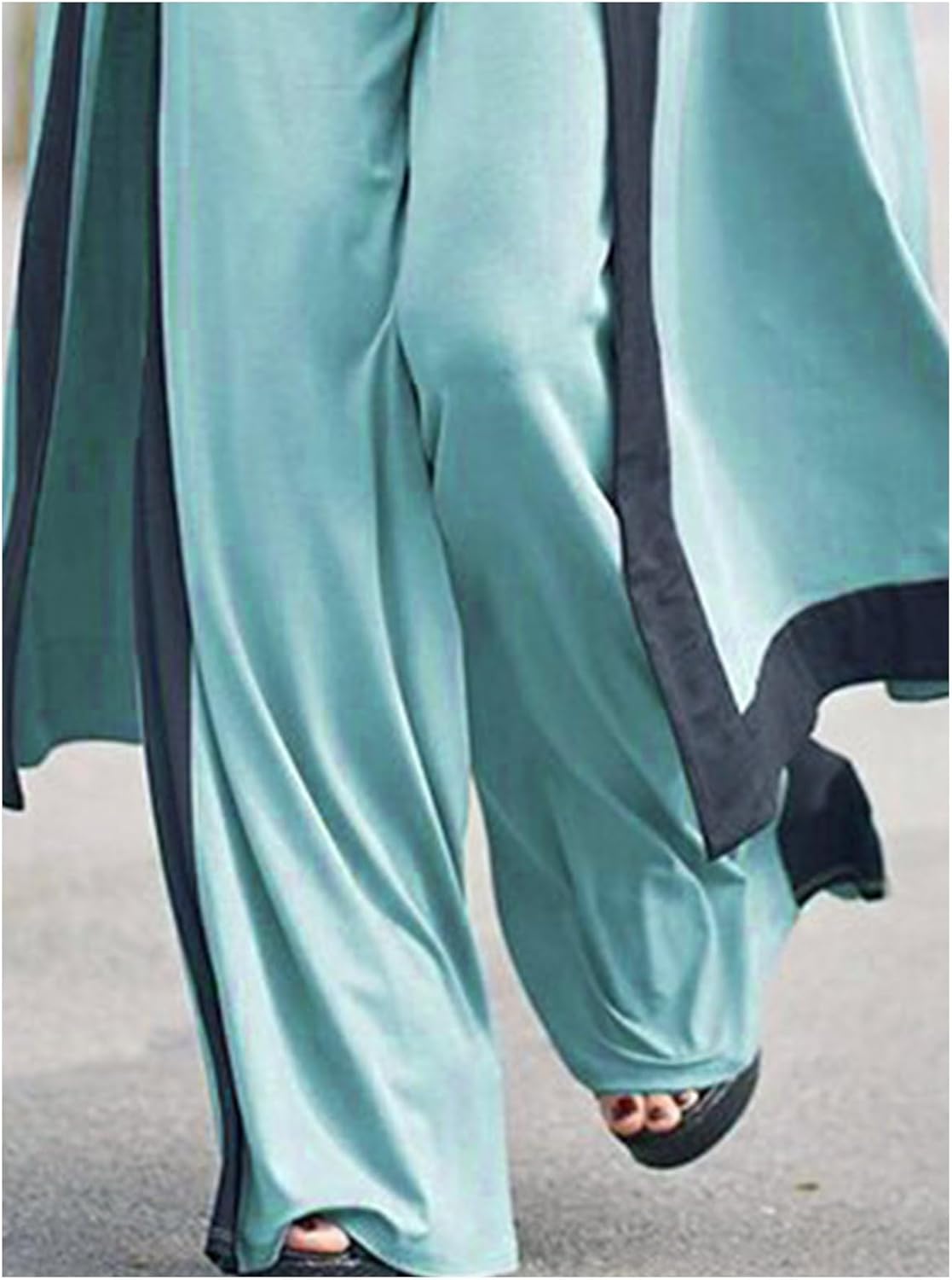 SOMTHRON Women's 3 Piece Outfits Loungewear Sets Long Cardigan Cover up Tank Top Wide Leg Loose Pants Set Tracksuit - Image 5